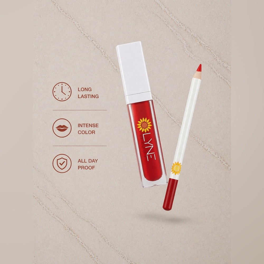 LuxeVelvet Matte Lip Duo | Long Lasting Waterproof Lipstick & Liner Set - Picture 5 of 16